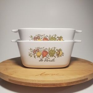 VINTAGE a Pair CorningWare Petite Casserole Dish, Spice of Life "Le Persil"